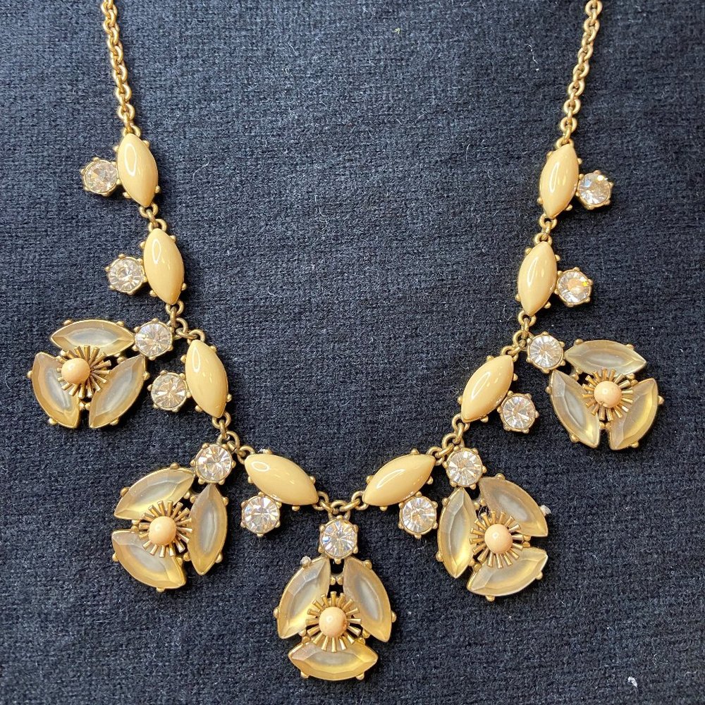 J Crew Statement Necklace - Gold, Neutrals, Rhinestone